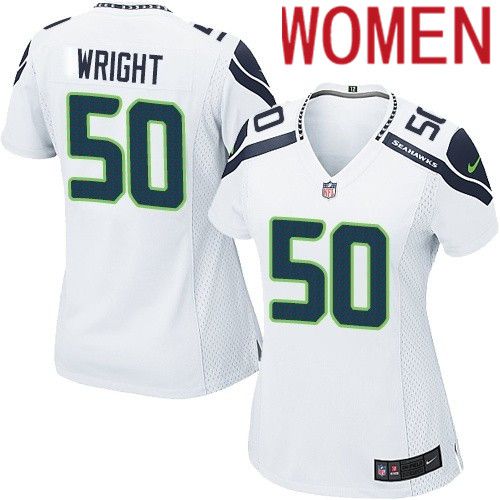 Women Seattle Seahawks #50 K.J. Wright Nike White Game NFL Jersey